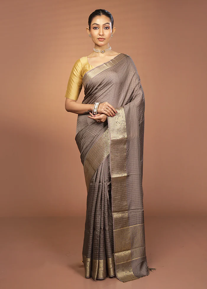 Multicolor Chiffon Silk Saree With Blouse Piece - Image 2