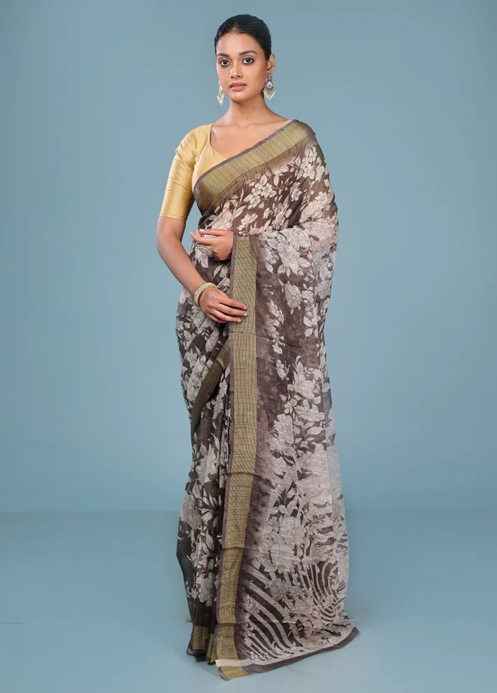 Multicolor Chiffon Silk Saree With Blouse Piece - Image 2