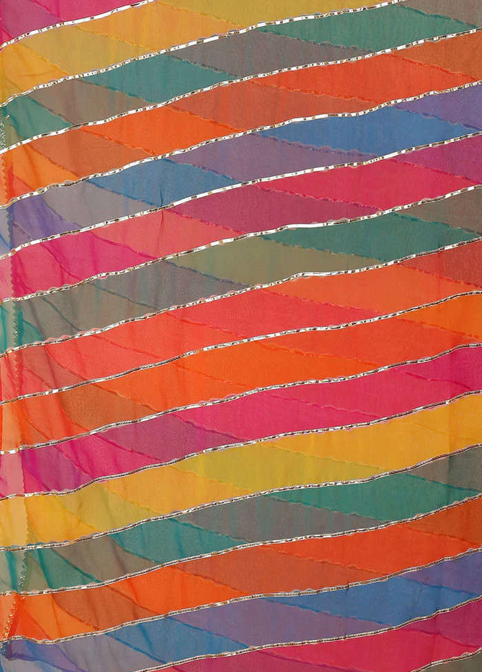 Multicolor Chinon Gota Work Dupatta - Image 3