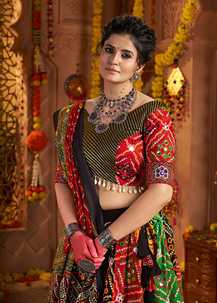 Multicolor Cotton Dupatta Lehenga Set - Image 2