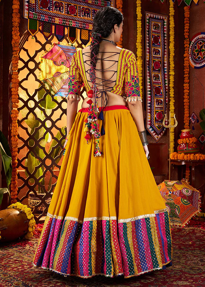 Multicolor Cotton Dupatta Lehenga Set - Image 3