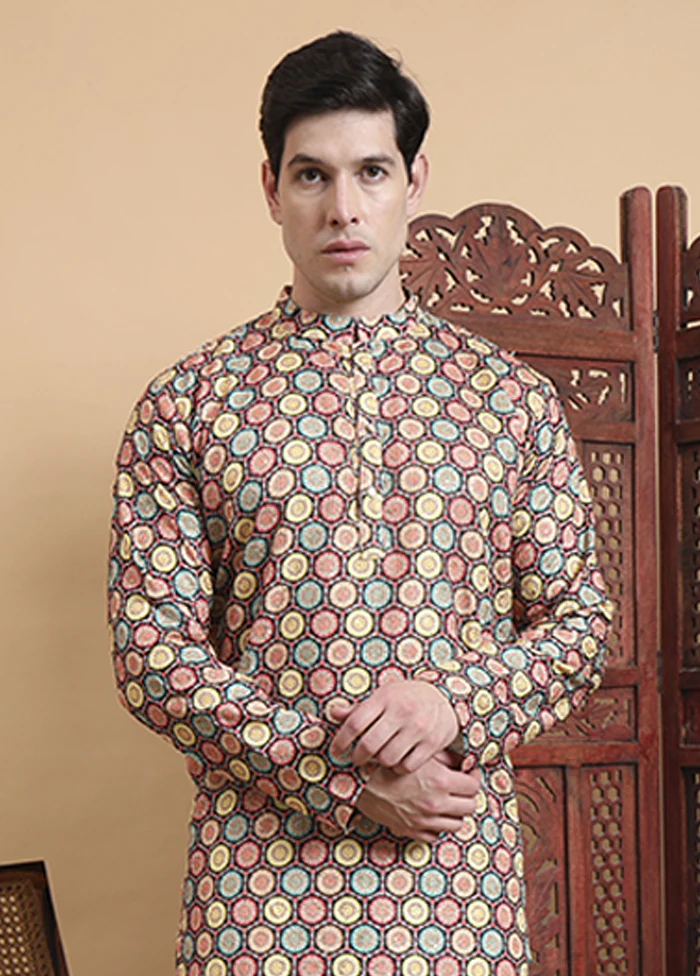 Multicolor Cotton Kurta & Pajama Set - Image 2