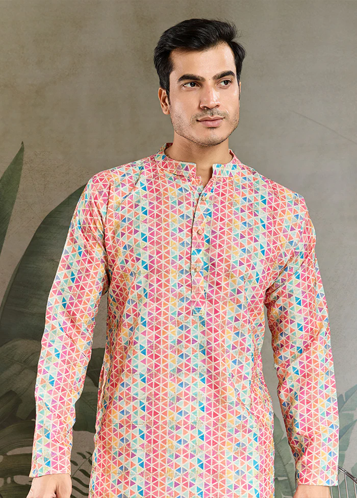 Multicolor Cotton Kurta & Pajama Set - Image 2