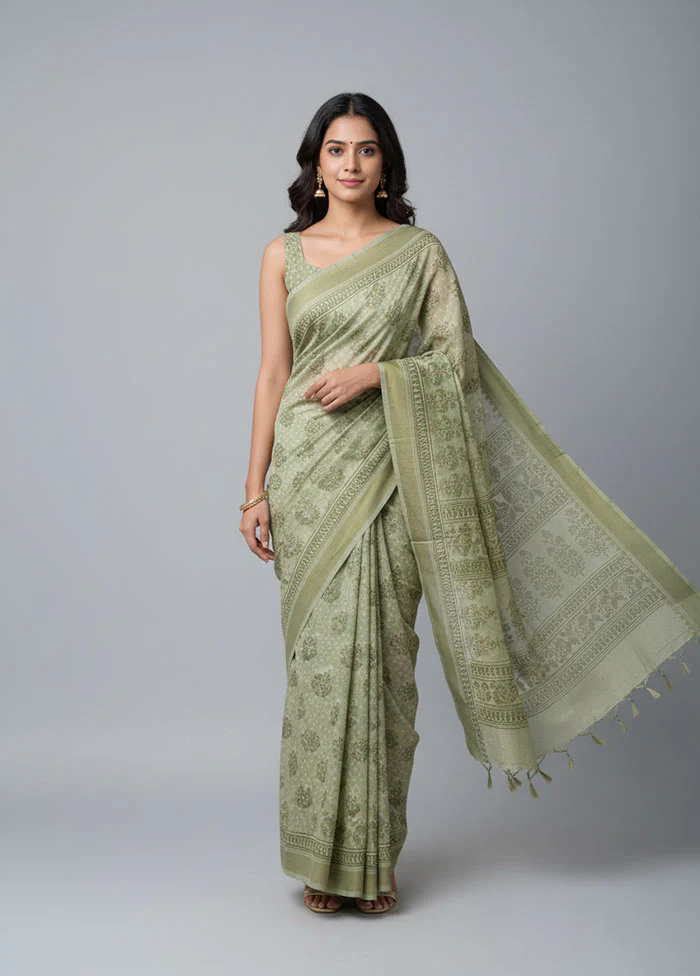 Multicolor Cotton Saree With Blouse Piece