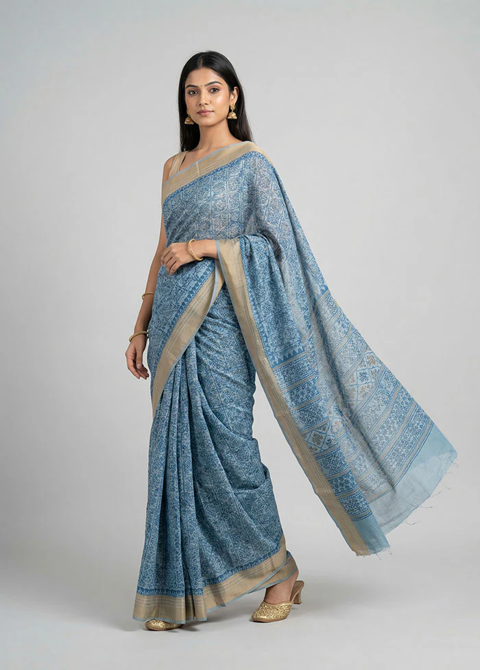 Multicolor Cotton Saree With Blouse Piece