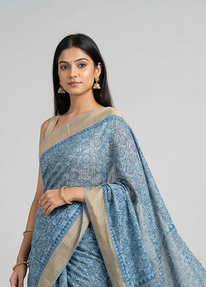Multicolor Cotton Saree With Blouse Piece - Image 2