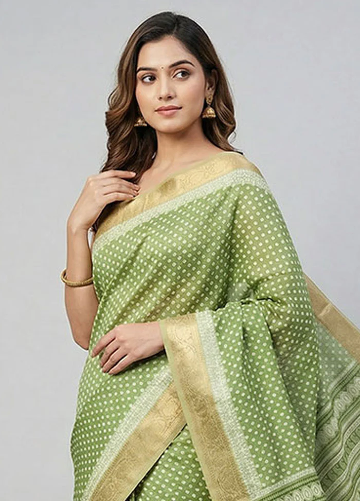 Multicolor Cotton Saree With Blouse Piece - Image 2