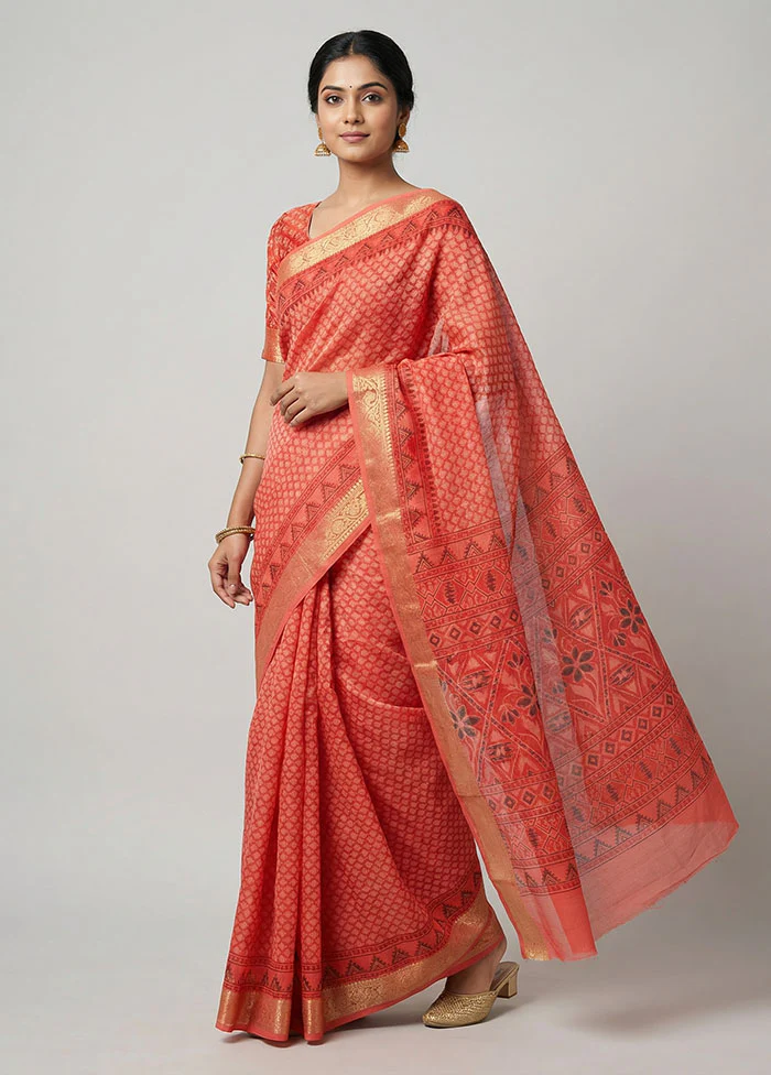 Multicolor Cotton Saree With Blouse Piece