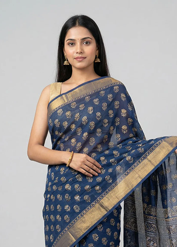 Multicolor Cotton Saree With Blouse Piece - Image 2