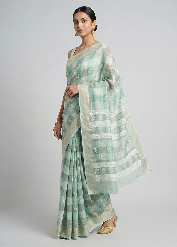 Multicolor Cotton Saree With Blouse Piece