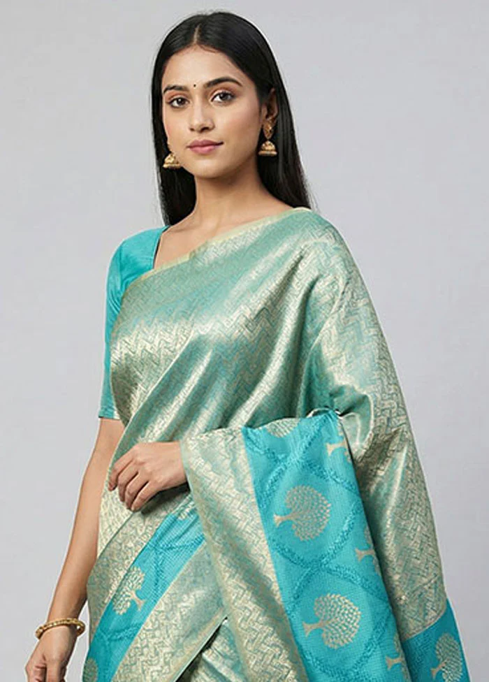 Multicolor Cotton Saree With Blouse Piece - Image 2