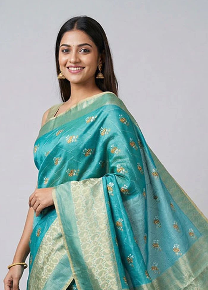Multicolor Cotton Saree With Blouse Piece - Image 2