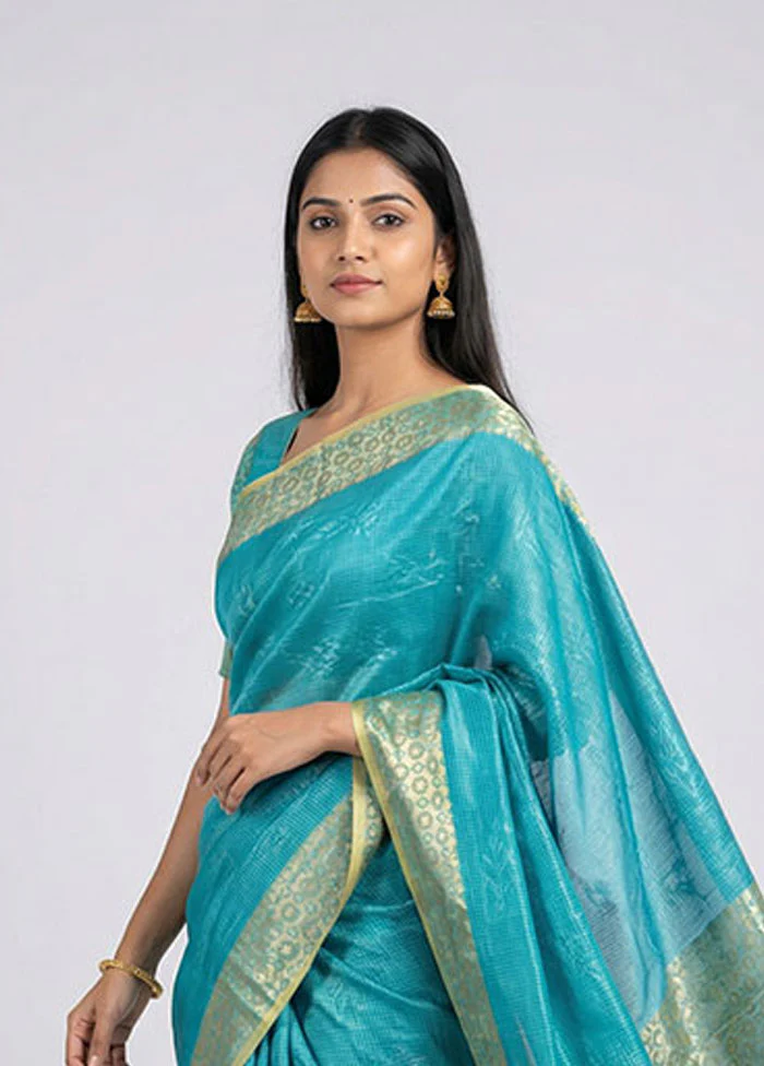 Multicolor Cotton Saree With Blouse Piece - Image 2