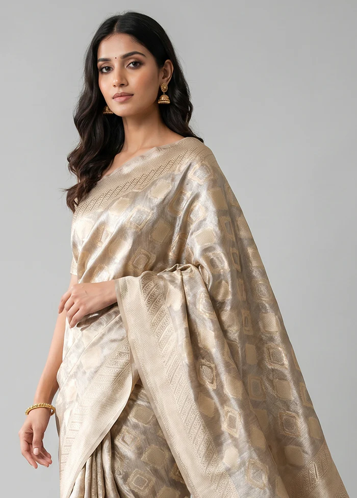 Multicolor Dupion Silk Saree With Blouse Piece - Image 2