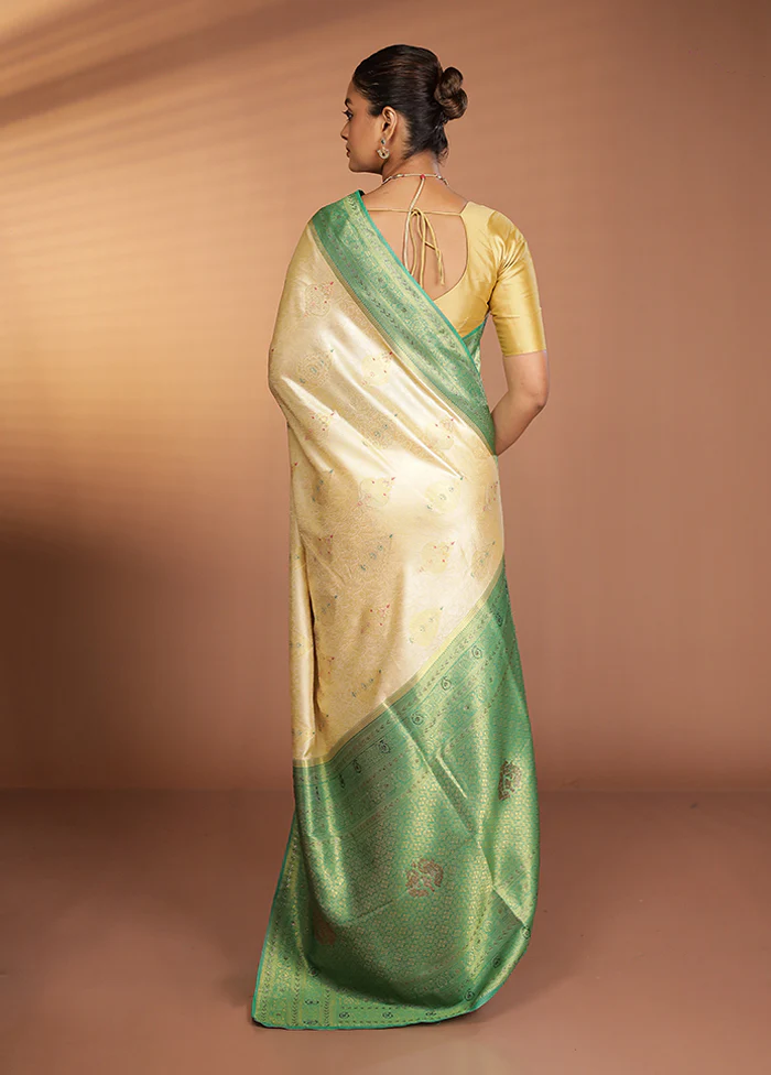 Multicolor Dupion Silk Saree With Blouse Piece - Image 3