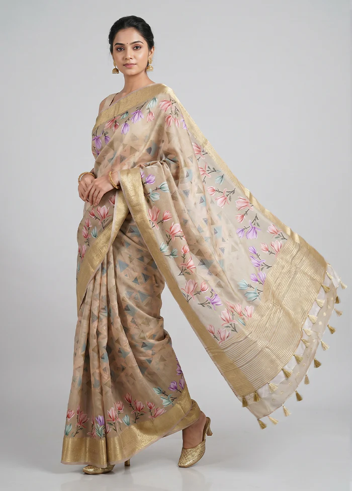 Multicolor Dupion Silk Saree With Blouse Piece