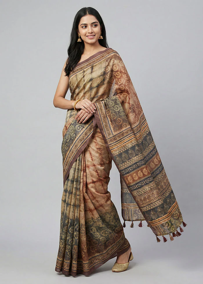 Multicolor Dupion Silk Saree With Blouse Piece