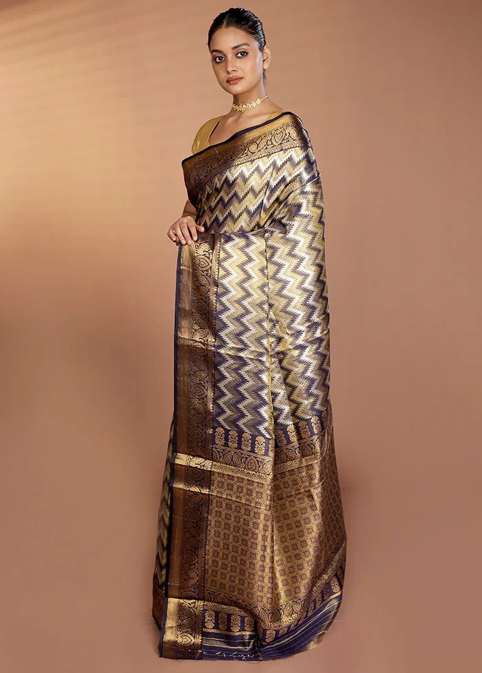 Multicolor Dupion Silk Saree With Blouse Piece - Image 4