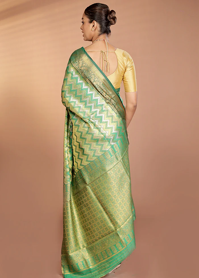Multicolor Dupion Silk Saree With Blouse Piece - Image 3