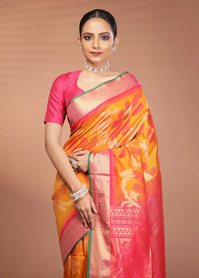 Multicolor Dupion Silk Saree With Blouse Piece