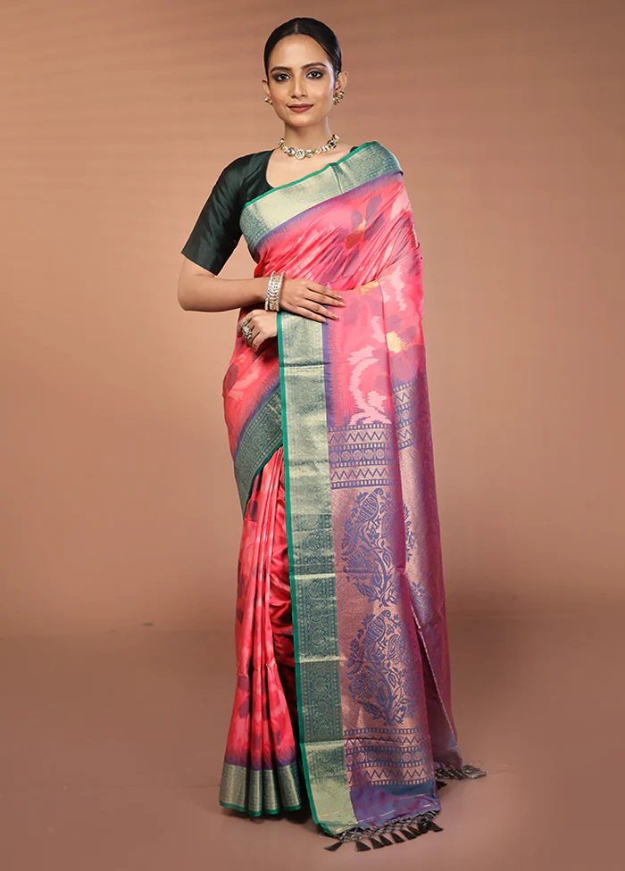 Multicolor Dupion Silk Saree With Blouse Piece - Image 2