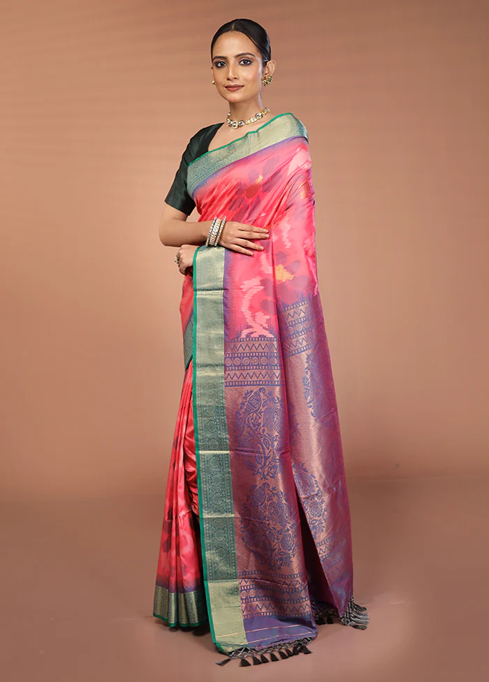 Multicolor Dupion Silk Saree With Blouse Piece - Image 4