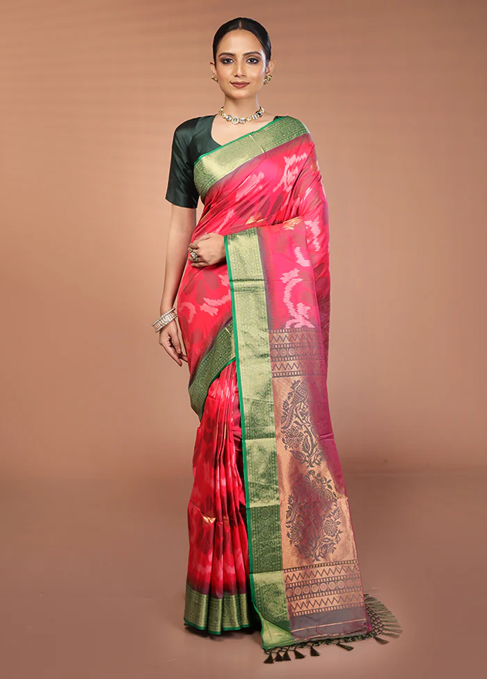Multicolor Dupion Silk Saree With Blouse Piece - Image 2