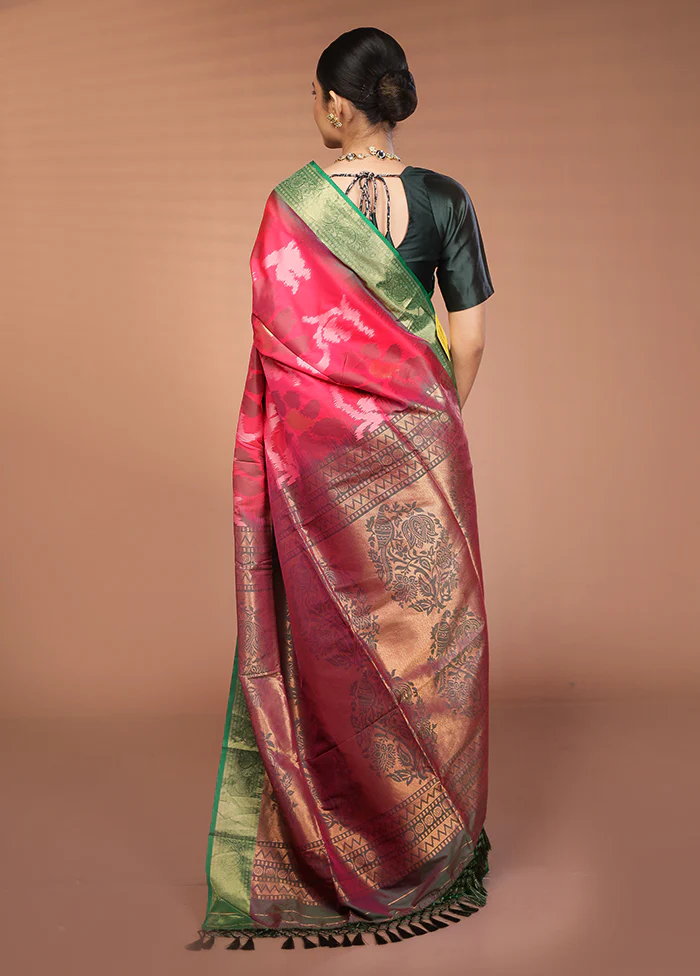 Multicolor Dupion Silk Saree With Blouse Piece - Image 3