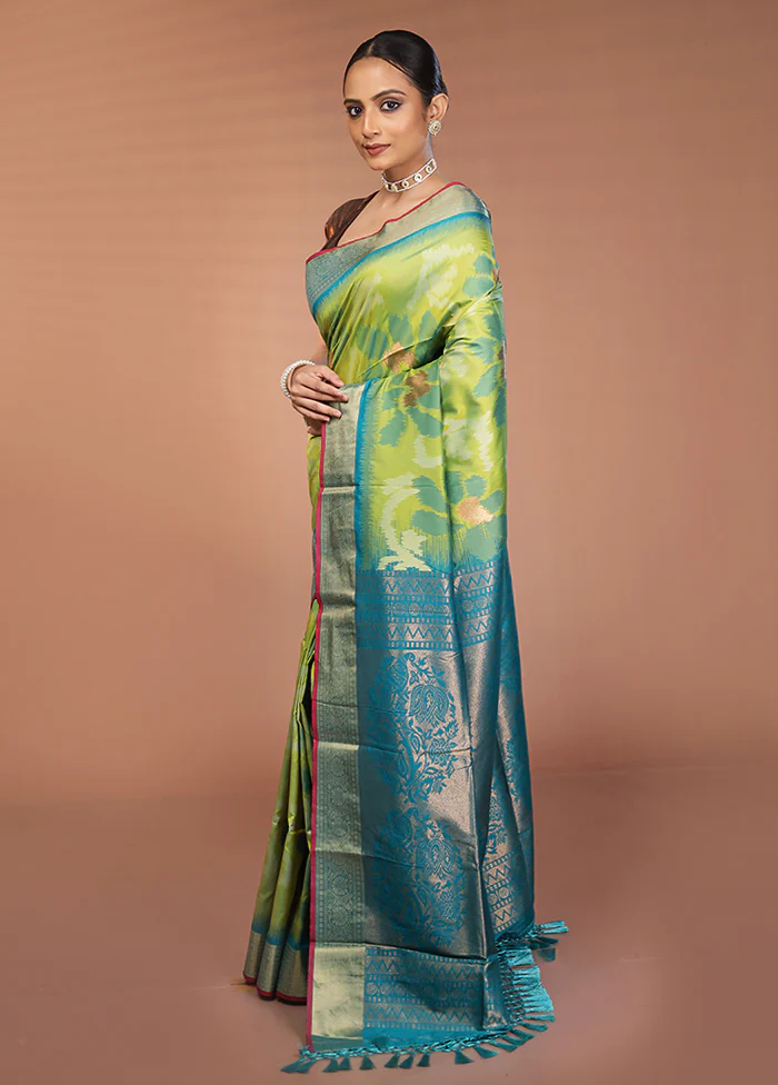 Multicolor Dupion Silk Saree With Blouse Piece - Image 4