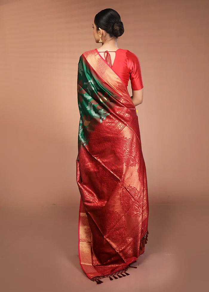 Multicolor Dupion Silk Saree With Blouse Piece - Image 3