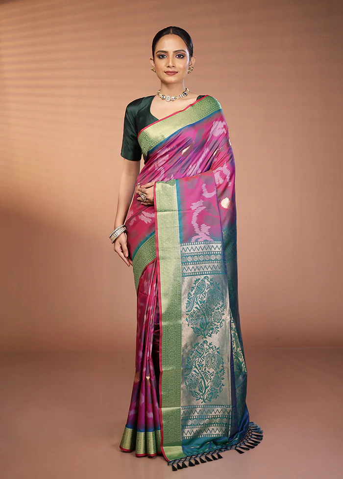 Multicolor Dupion Silk Saree With Blouse Piece - Image 2