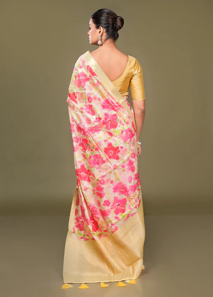 Multicolor Dupion Silk Saree With Blouse Piece - Image 3