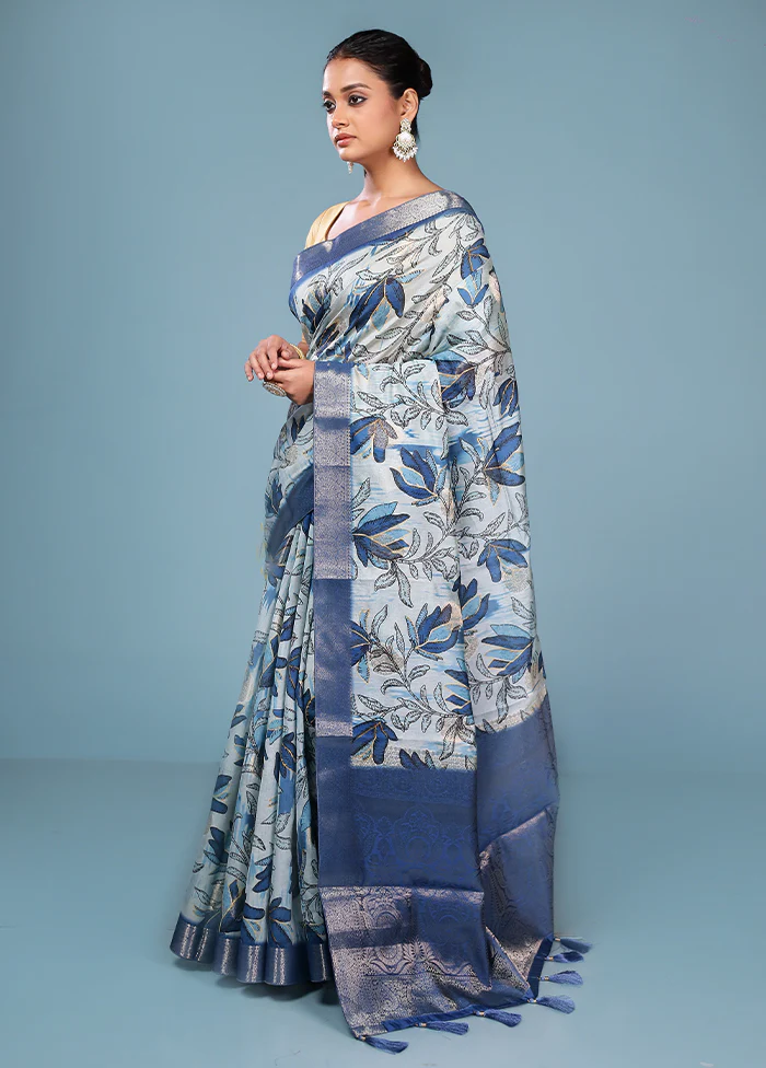 Multicolor Dupion Silk Saree With Blouse Piece - Image 4