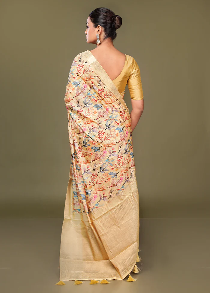 Multicolor Dupion Silk Saree With Blouse Piece - Image 3