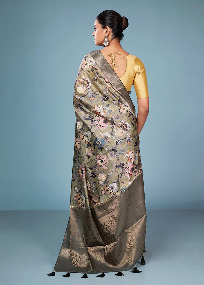 Multicolor Dupion Silk Saree With Blouse Piece - Image 3