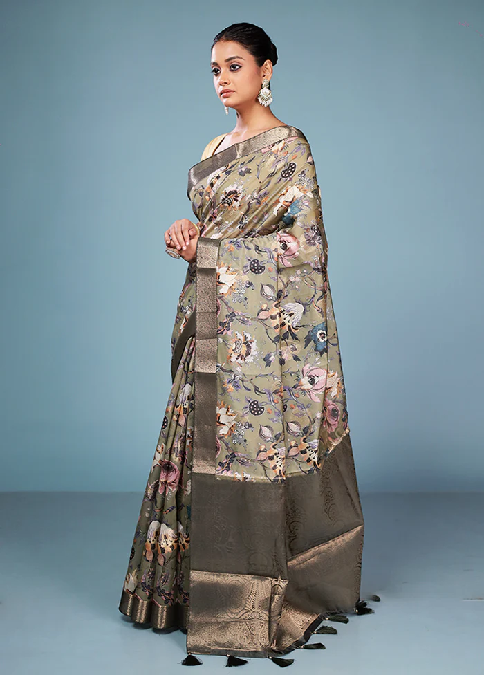 Multicolor Dupion Silk Saree With Blouse Piece - Image 4
