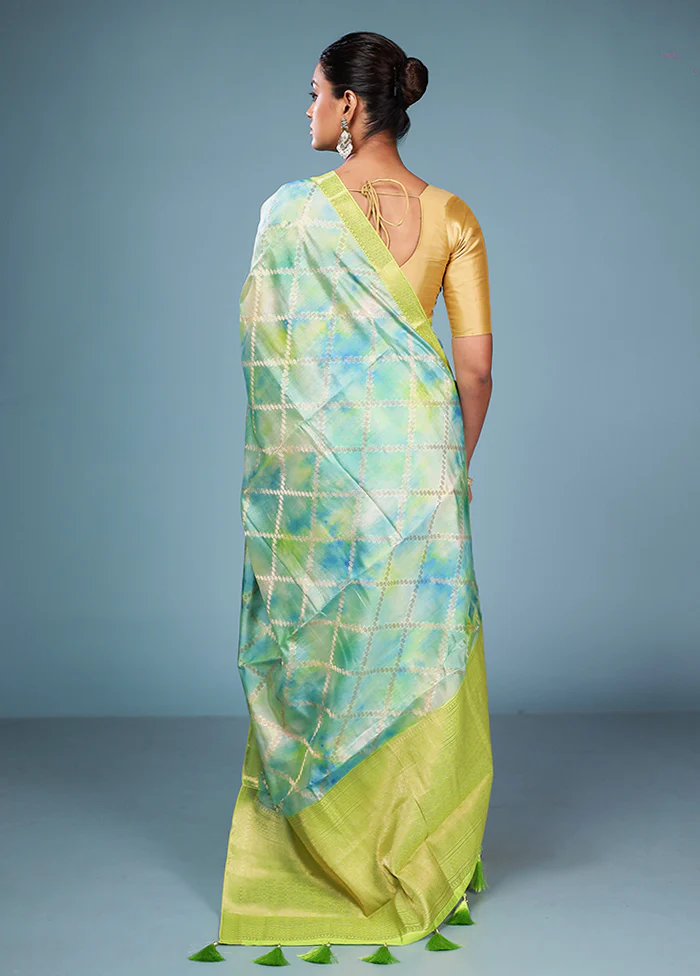 Multicolor Dupion Silk Saree With Blouse Piece - Image 3