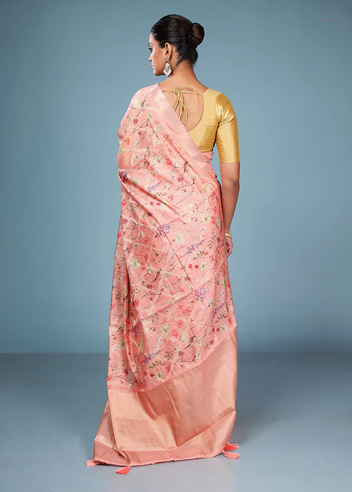 Multicolor Dupion Silk Saree With Blouse Piece - Image 3