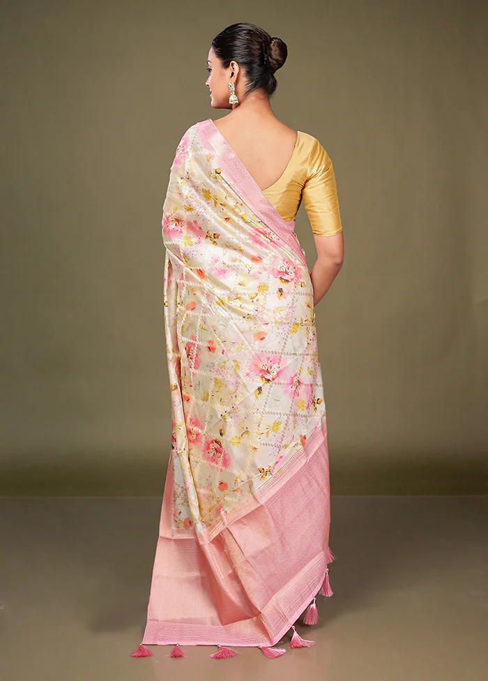 Multicolor Dupion Silk Saree With Blouse Piece - Image 3