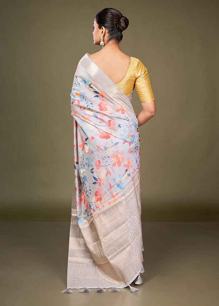 Multicolor Dupion Silk Saree With Blouse Piece - Image 3