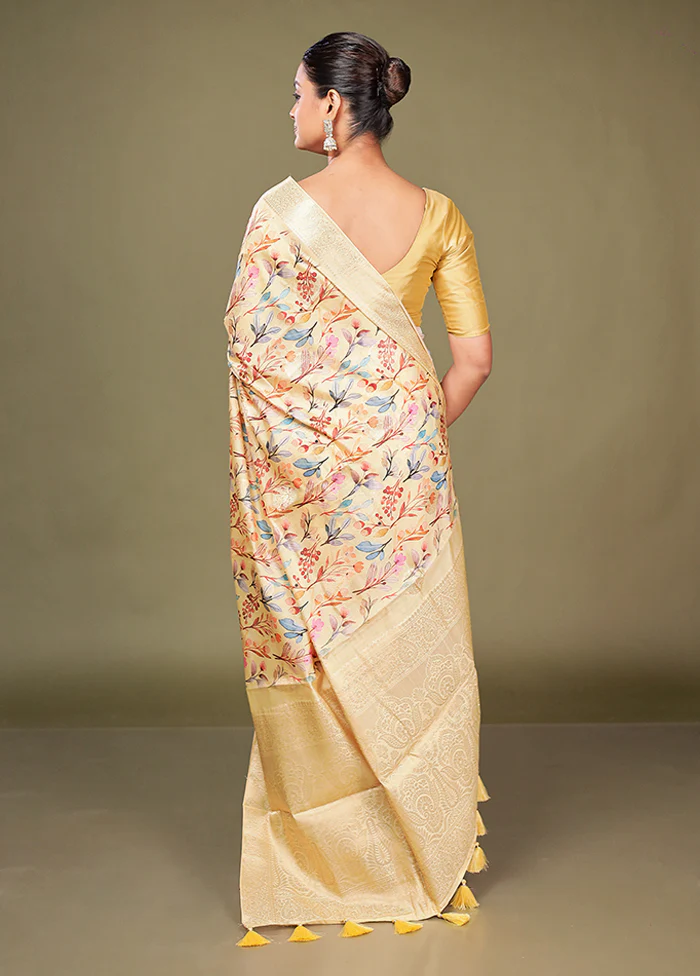 Multicolor Dupion Silk Saree With Blouse Piece - Image 3