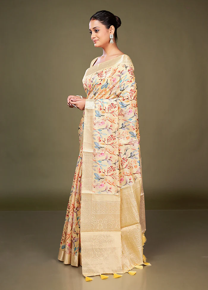 Multicolor Dupion Silk Saree With Blouse Piece - Image 4