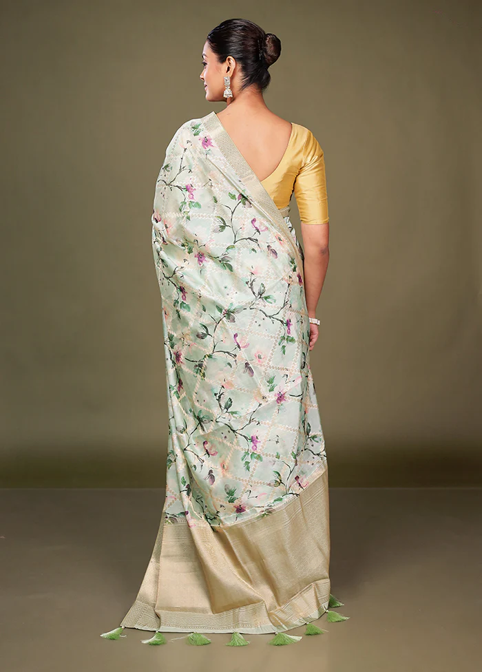 Multicolor Dupion Silk Saree With Blouse Piece - Image 3