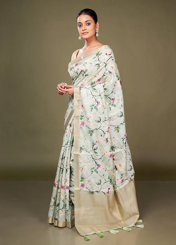 Multicolor Dupion Silk Saree With Blouse Piece - Image 4
