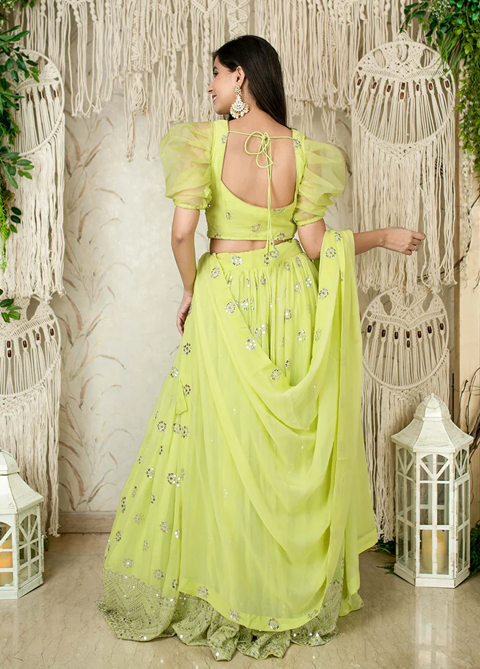 Multicolor Georgette Dupatta Lehenga Set - Image 3
