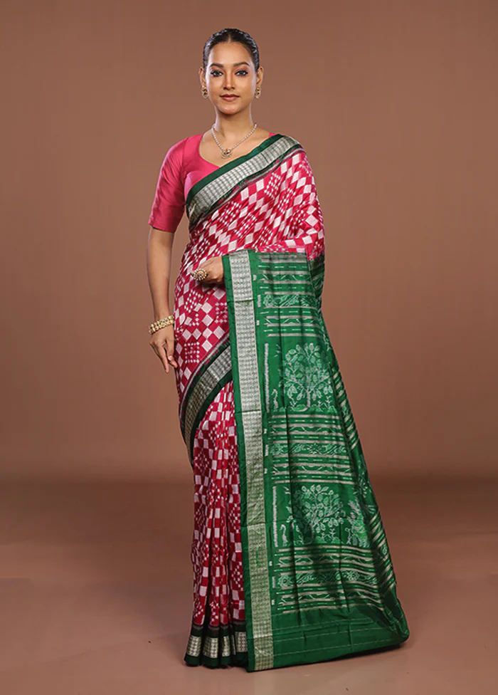 Multicolor Handloom Bomkai Pure Silk Saree With Blouse Piece - Image 2