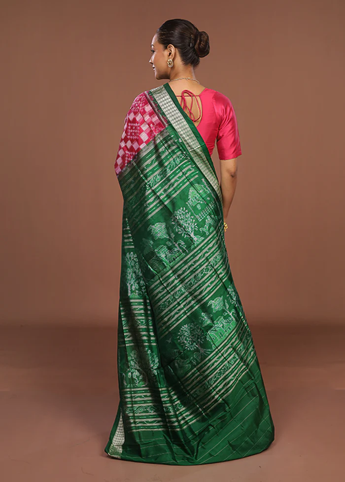 Multicolor Handloom Bomkai Pure Silk Saree With Blouse Piece - Image 3