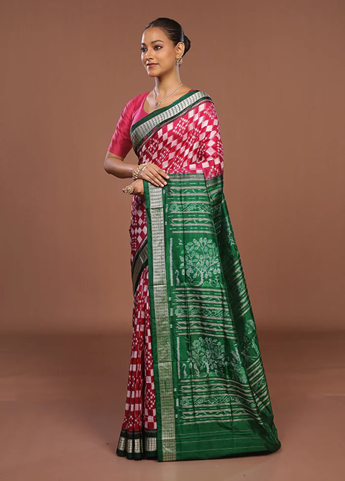 Multicolor Handloom Bomkai Pure Silk Saree With Blouse Piece - Image 4
