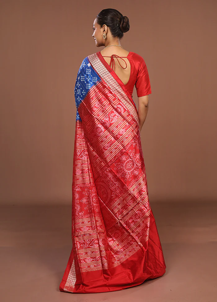 Multicolor Handloom Bomkai Pure Silk Saree With Blouse Piece - Image 3