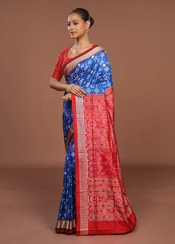 Multicolor Handloom Bomkai Pure Silk Saree With Blouse Piece - Image 4